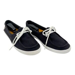 Vans Women's Black Canvas Boat Shoes Size 8 Casual Loafers Slip-On Sneakers